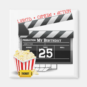 25th Birthday Hollywood Movie Party Magnet