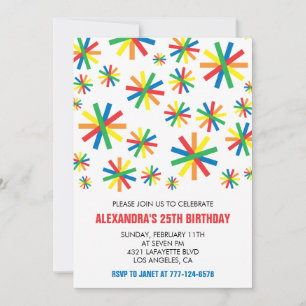 25TH birthday invitations Confetti Modern