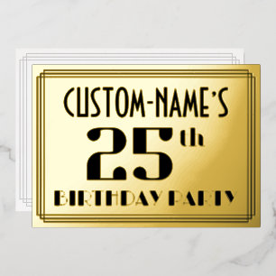 25th Birthday Party: Art Deco Look “25” and Name