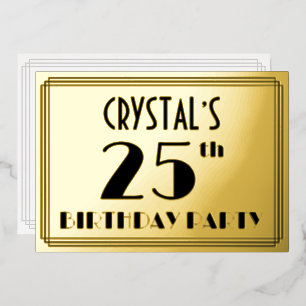 25th Birthday Party — Art Deco Look “25” + Name