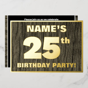 25th Birthday Party: Bold, Faux Wood Grain Pattern