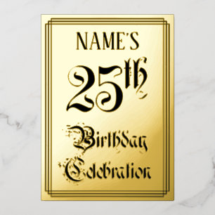 25th Birthday Party — Elegant Script + Custom Name