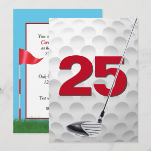 25th Birthday Party Golf Theme Invitation