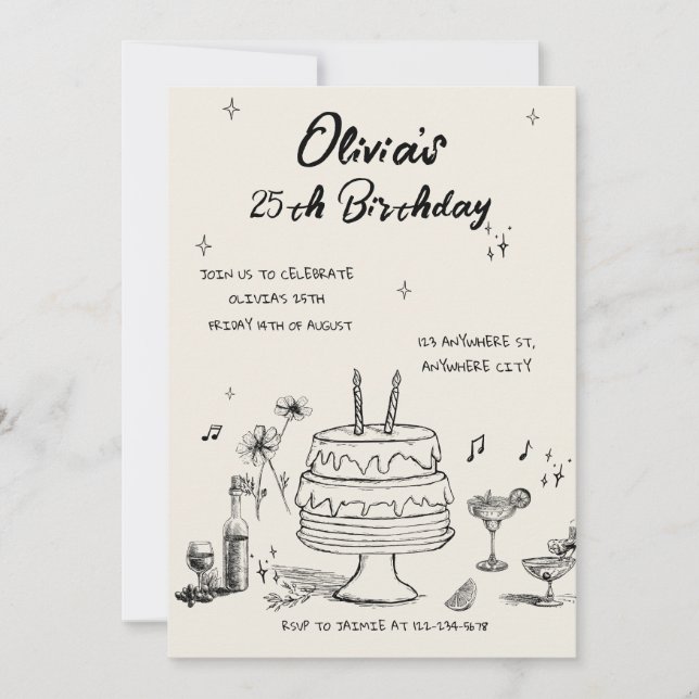 25th Birthday Party Invitation (Front)