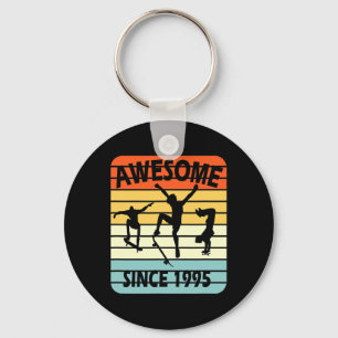 25th Birthday Skateboarding Boy Awesome Since 1996 Keychain