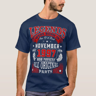 25th Birthday Tee Legends Born In November 1997 25