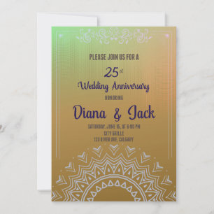 25th Golden Horizon acrylics Art Anniversary Invitation