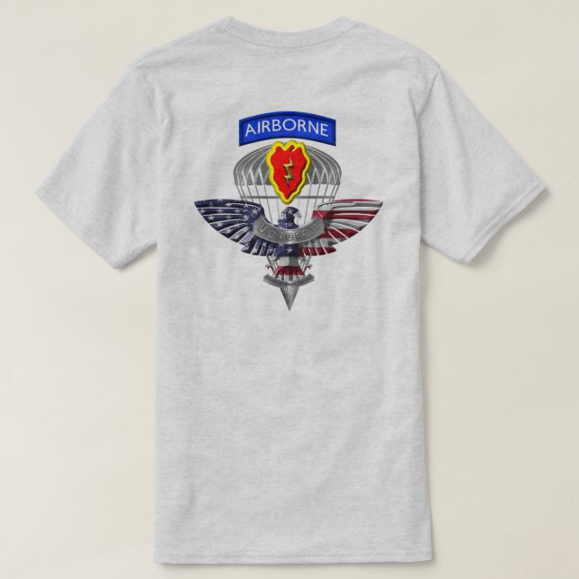 25th Infantry Division (Airborne) Veteran T-Shirt (Design Back)
