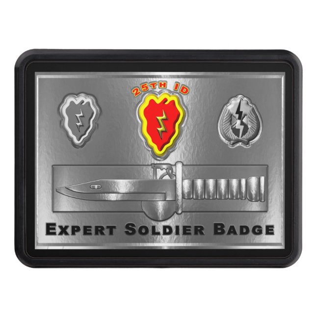 25th Infantry Division “Expert Soldier Badge” Trailer Hitch Cover (Front)