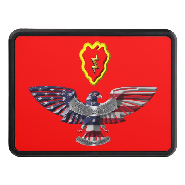 25th Infantry Division “Tropic Lightning” Colours  Trailer Hitch Cover (Front)