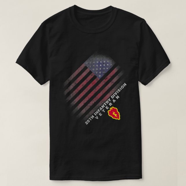 25th Infantry Division Veteran USA Flag Veterans D T-Shirt (Design Front)