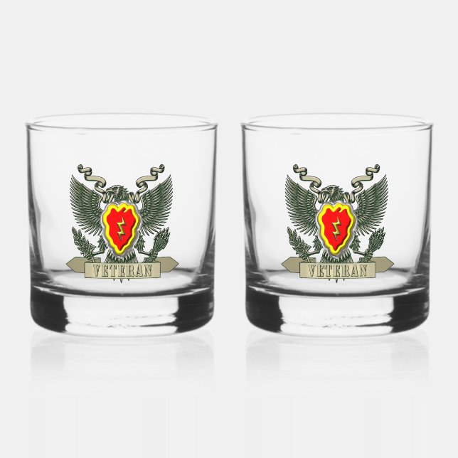25th Infantry Division Veteran Whiskey Glass (Front)