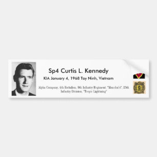 25th Infantry Vietnam memorial Curtis Bumper Sticker