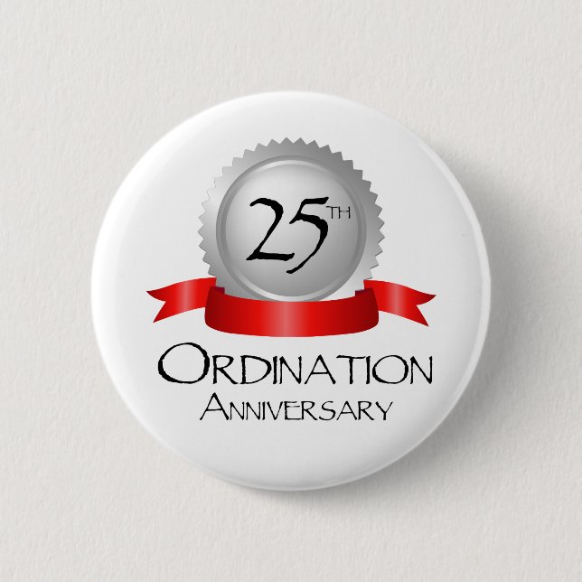25th Ordination Anniversary Cross Host 2 Inch Round Button (Front)