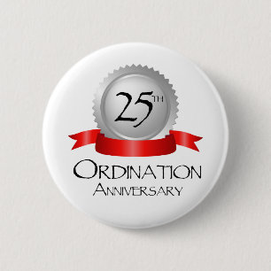25th Ordination Anniversary Cross Host 2 Inch Round Button