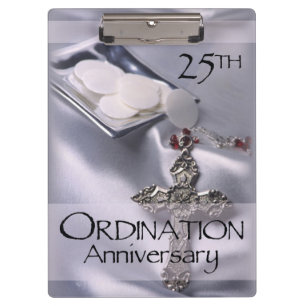 25th Ordination Anniversary Cross Host Clipboard