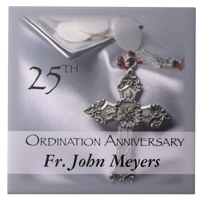 25th Ordination Anniversary Cross Host Tile (Front)