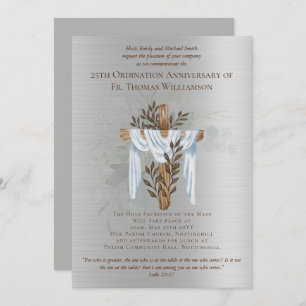 25th Ordination Anniversary Invitation Silver