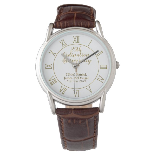 25th Ordination Anniversary Priest Gift Customized Watch (Front)