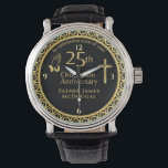 25TH Ordination Anniversary Priest PERSONALIZED  Watch<br><div class="desc">Decorative and personalized (with name and date) 25TH Ordindation Anniversary gift for an ordained Pastor,  Priest Minister Deacon etc. Includes a Bible verse,  scripture,  proverb.</div>
