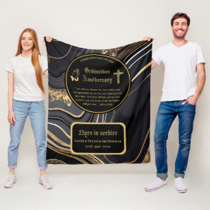 25th Pastor Priest Anniversary Gift Ordination ANY Fleece Blanket