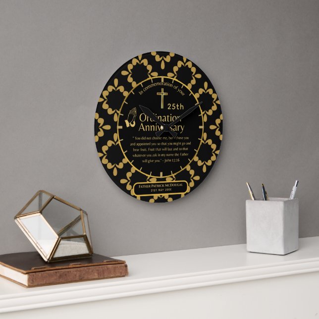 25th Pastor Priest Anniversary Gift Ordination ANY Large Clock (Office)
