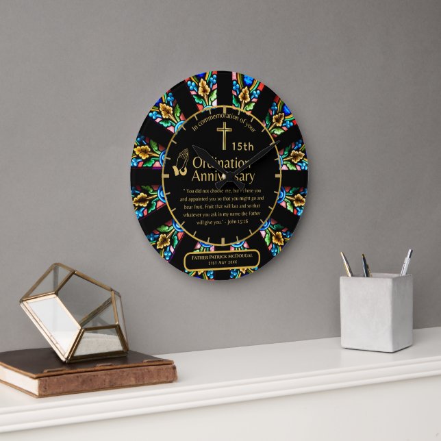25th Pastor Priest Anniversary Gift Ordination ANY Large Clock (Office)