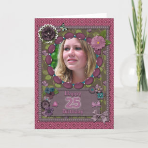25th Photo card for a birthday