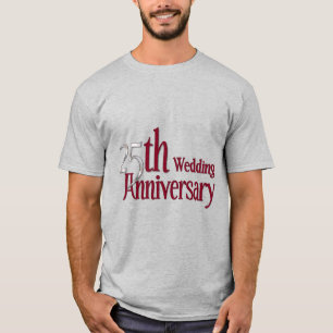 25th Silver and Burgundy Anniversary T-Shirt