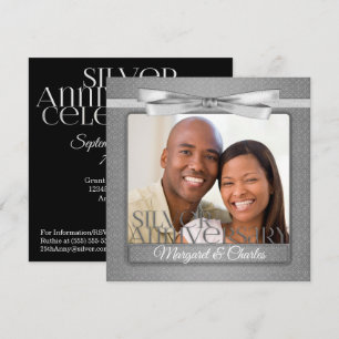 25th Silver Anniversary Celebration with Photo Invitation