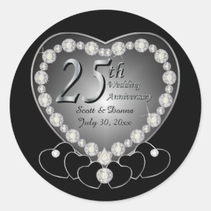 25th Silver Anniversary Classic Round Sticker