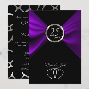 25th Silver Anniversary - Giraffe Pattern Invitation