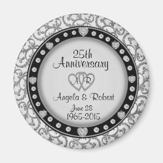 25th Silver Anniversary Magnet