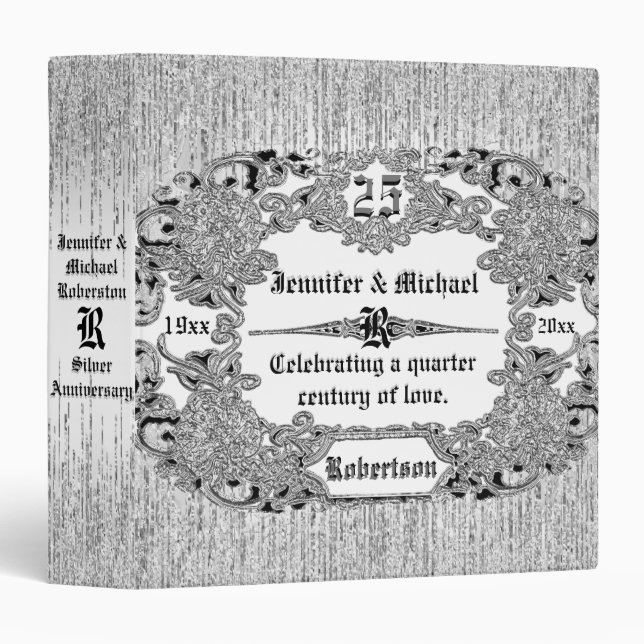 25th Silver Anniversary Monogram Binder (Front/Spine)