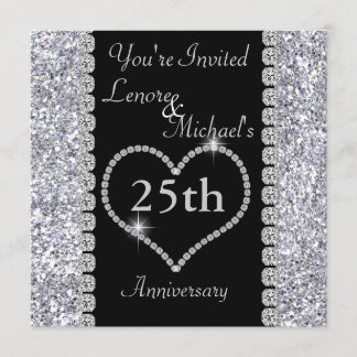 25th SILVER Anniversary Party Invitation