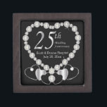 25th Silver Anniversary Personalize Gift Box<br><div class="desc">25th Anniversary Keepsake Gift Box. 100% Customizable. Ready to Fill in the box(es) or Click on the CUSTOMIZE button to add, move, delete, resize or change any of the font or graphics. Made with high resolution vector and/or digital graphics for a professional print. NOTE: (THIS IS A PRINT. All zazzle...</div>