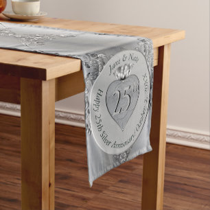 25th Silver Anniversary Scarf Medium Table Runner