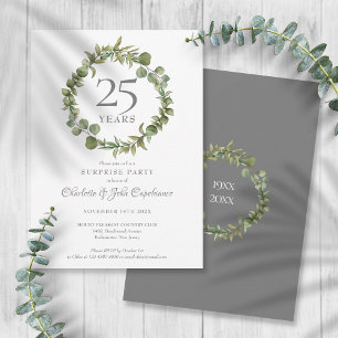 25th Silver Anniversary Surprise Party Garland Invitation