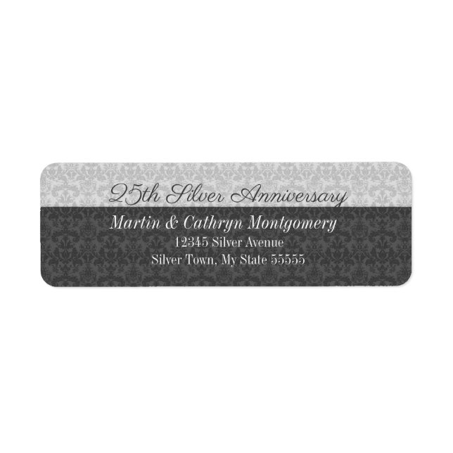 25th Silver Anniversary Two Toned Damask Address (Front)