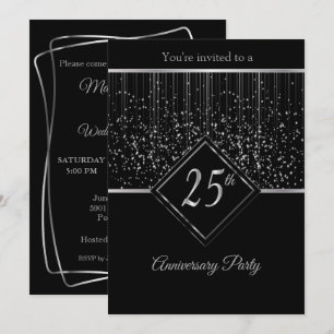 25th Silver Anniversary with Starlights Invitation