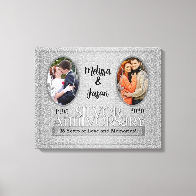 25th Silver Annivsersary Photo Collage Canvas Print (Front)