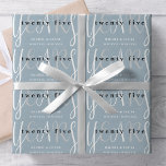 25th Silver Blue Wedding Anniversary Gift Wrapping Paper<br><div class="desc">Unique and modern 25th wedding anniversary wrapping paper roll. Easily personalize and customize by year and name for special friends, couples, parents or your husband / wife. Keep the background colour as is or change to suit your occasion. Be sure to check out the rest of my collection for more...</div>
