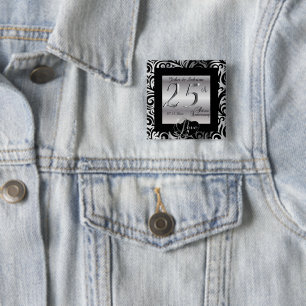 25th Silver Wedding Anniversary 2 Inch Square Button