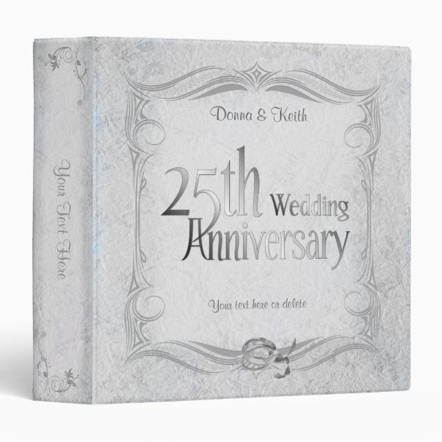 25th Silver Wedding Anniversary Binder (Front/Spine)