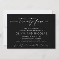 25th Silver Wedding Anniversary | Black Photo