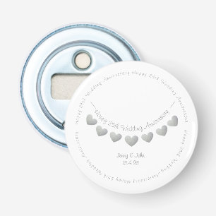 25th Silver Wedding anniversary bunting design Bottle Opener