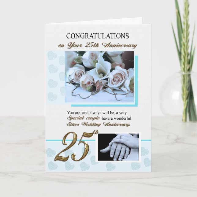 25th Silver Wedding Anniversary Card (Front)