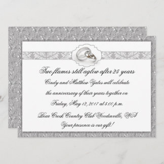 25th Silver Wedding Anniversary Celebration Invitation
