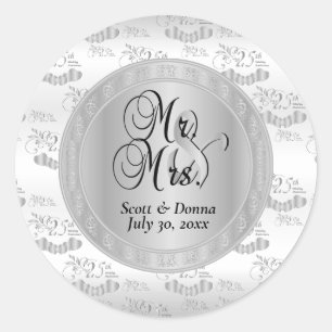 25th Silver Wedding Anniversary Classic Round Sticker