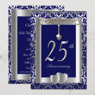 25th Silver Wedding Anniversary   DIY Text Invitation